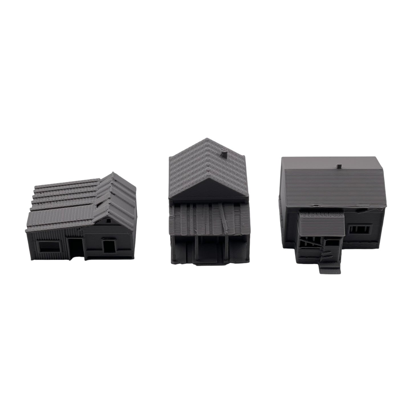 HO Scale 1:87 Abandoned Run-Down Houses 3pc Set