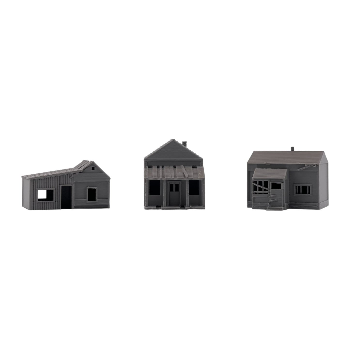 HO Scale 1:87 Abandoned Run-Down Houses 3pc Set