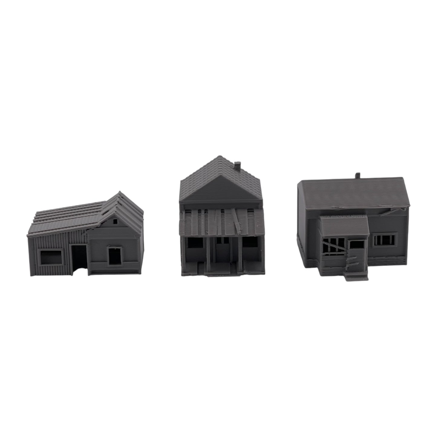 HO Scale 1:87 Abandoned Run-Down Houses 3pc Set