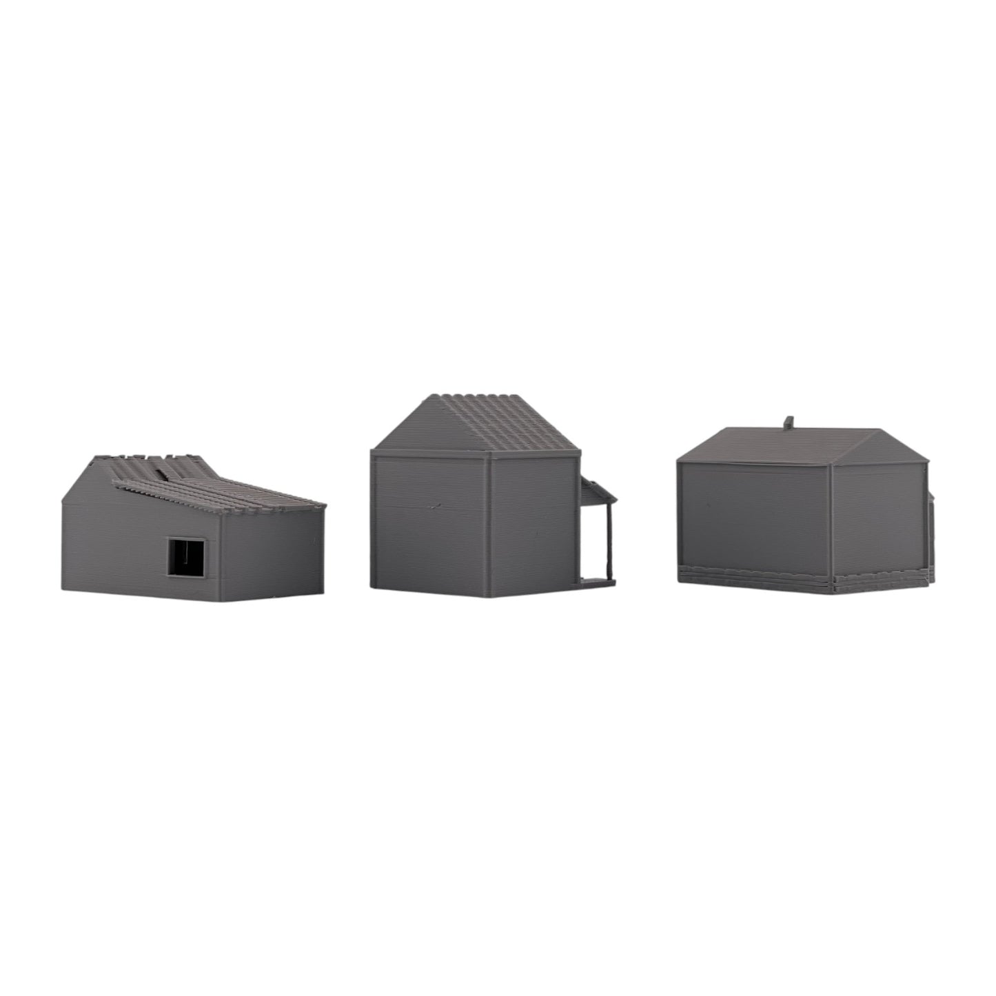 HO Scale 1:87 Abandoned Run-Down Houses 3pc Set