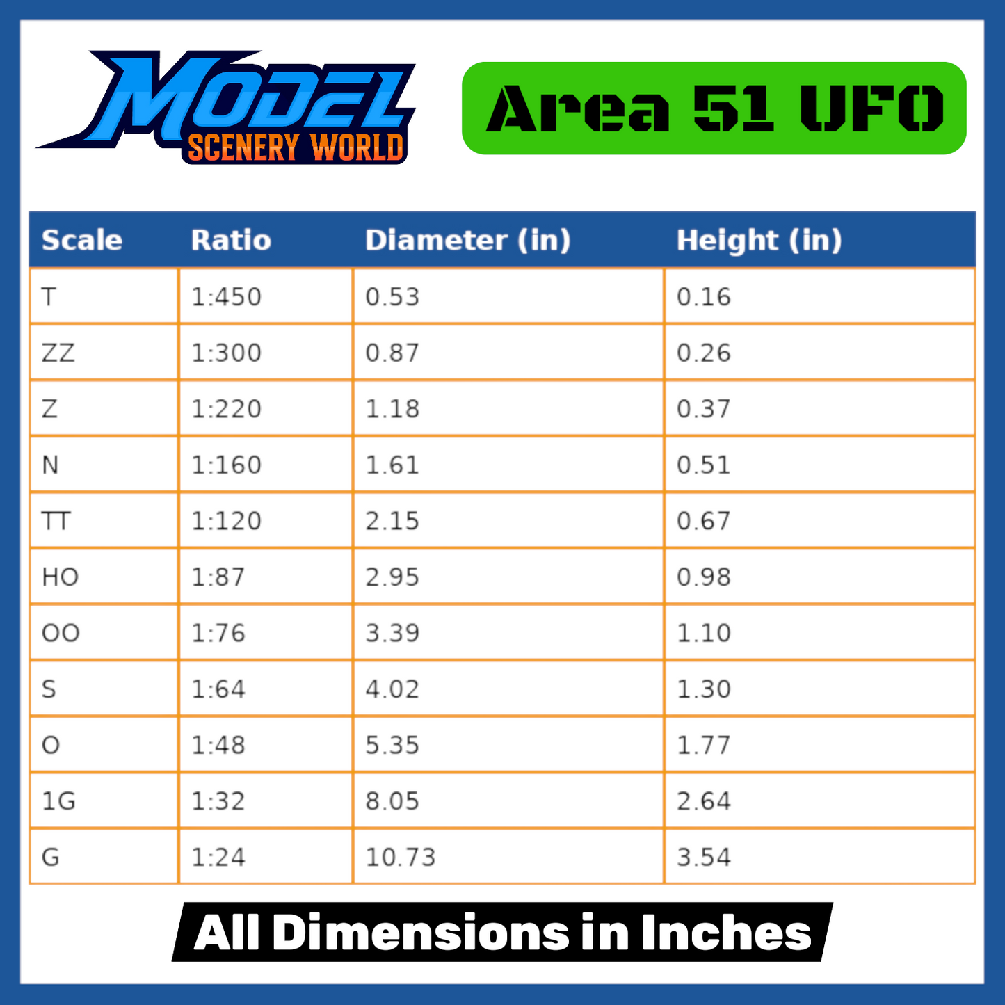 N Scale 1:160 Area 51 UFO Spacecraft Metallic Silver