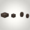 1 Gauge 1:32 Large Barrels & Crates Cargo 4pc Set