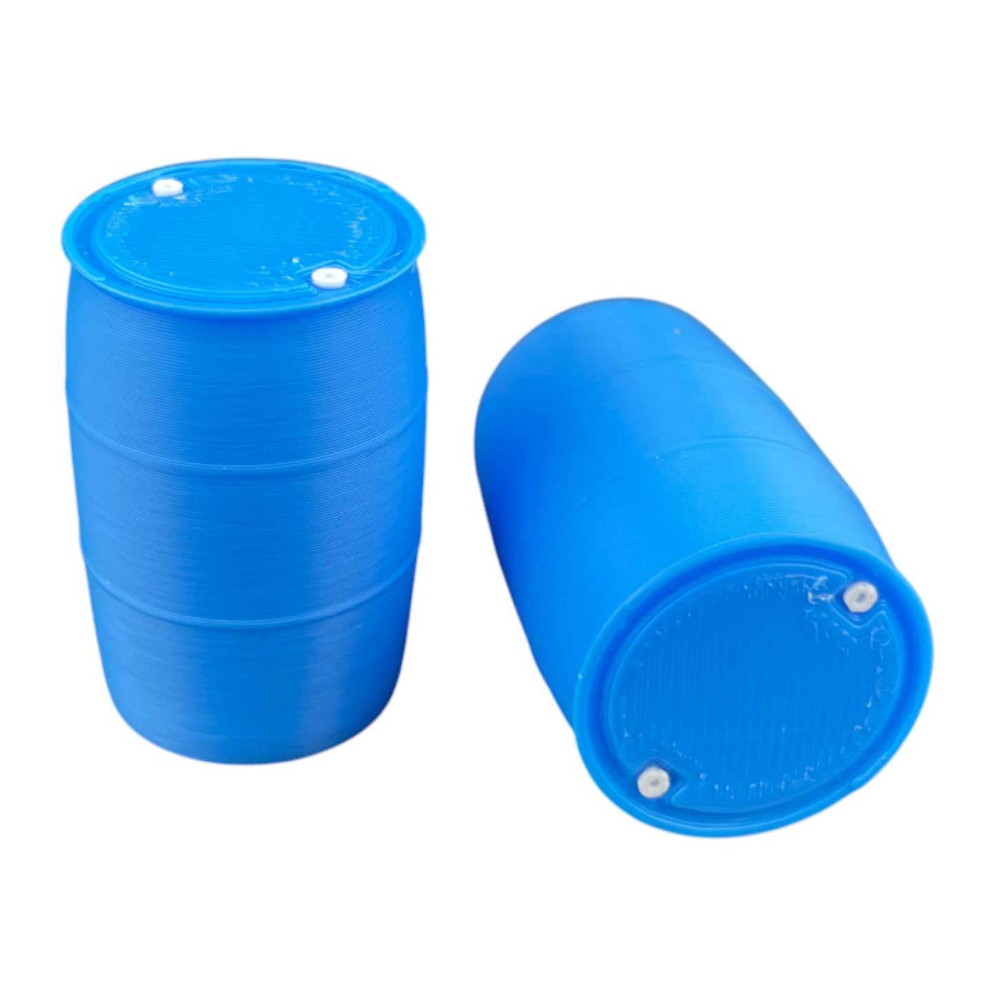 N Scale 1:160 Plastic Drum Rain Barrel 12pc Set - Blue
