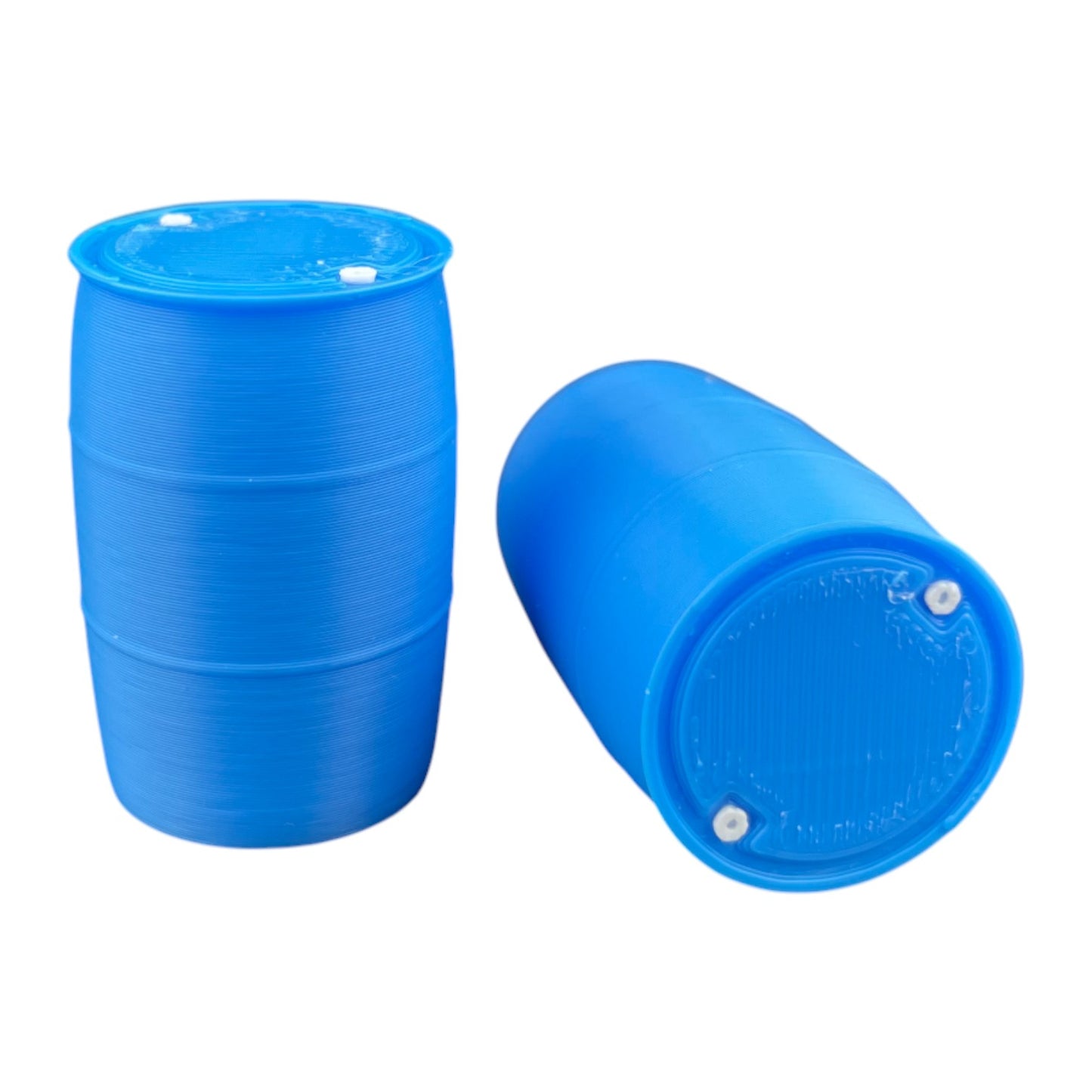 N Scale 1:160 Plastic Drum Rain Barrel 12pc Set - Blue