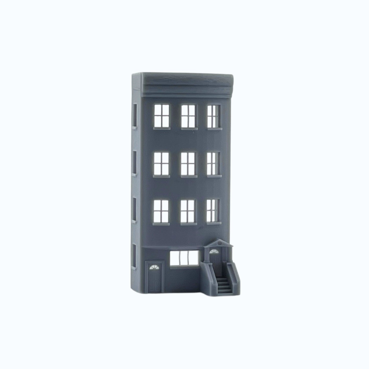 N Scale 1:160 Brownstone Relief 4-Story Building
