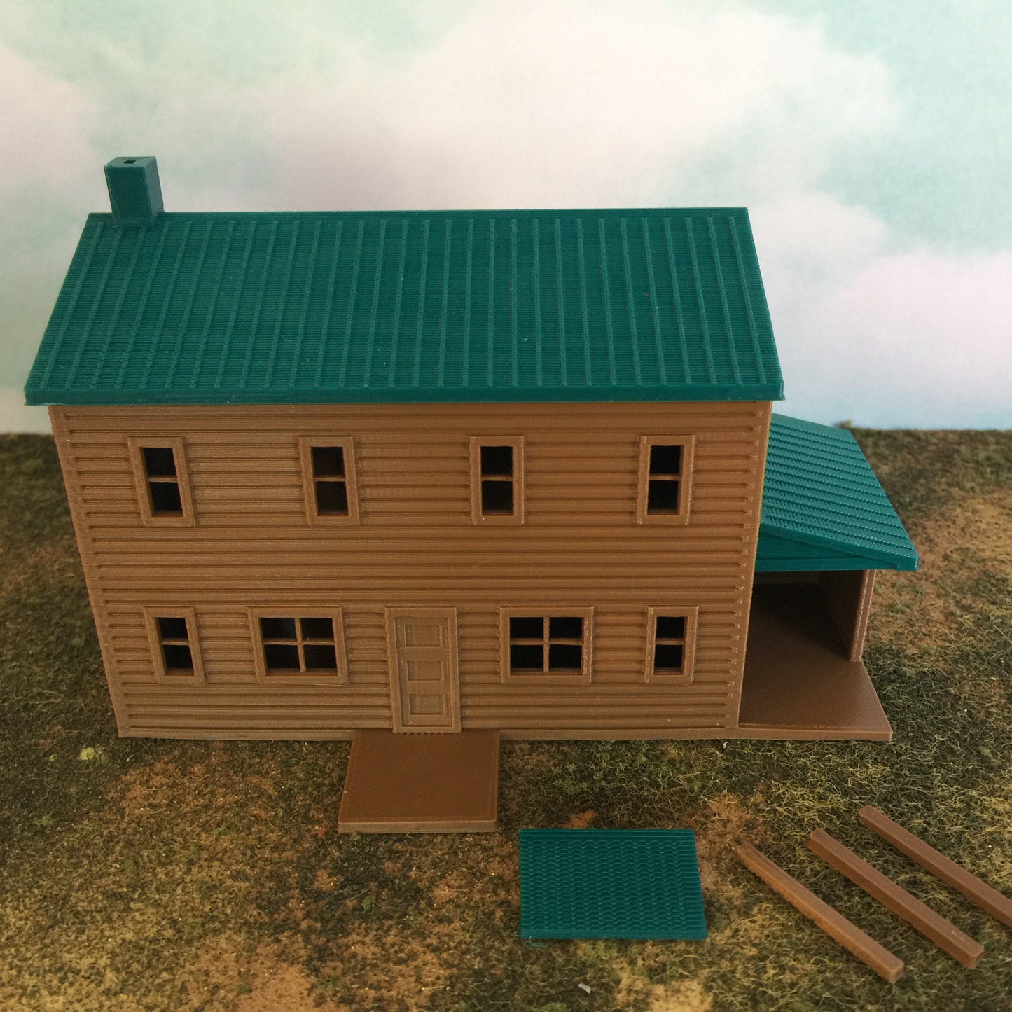 "The Outdoor Series" - Cabin #3 - Camping - Modeled in Color - S Scale 1:64
