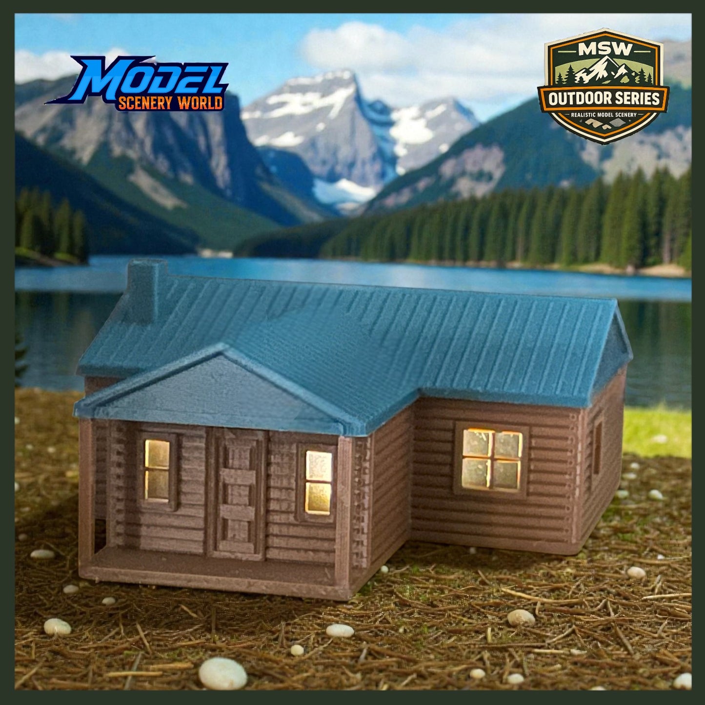 "The Outdoor Series" - Cabin #4 - Camping - Modeled in Color  TT Scale 1:120