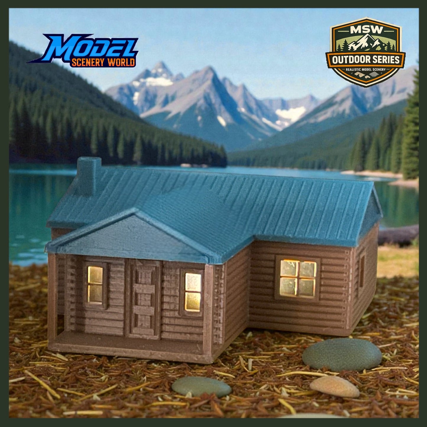 "The Outdoor Series" - Cabin #4 - Camping - Modeled in Color - HO Scale 1:87