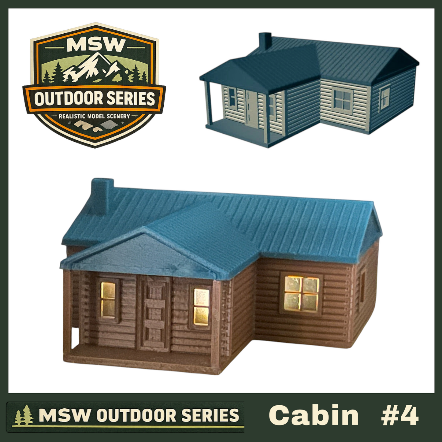 "The Outdoor Series" - Cabin #4 - Camping - Modeled in Color - Z Scale 1:220