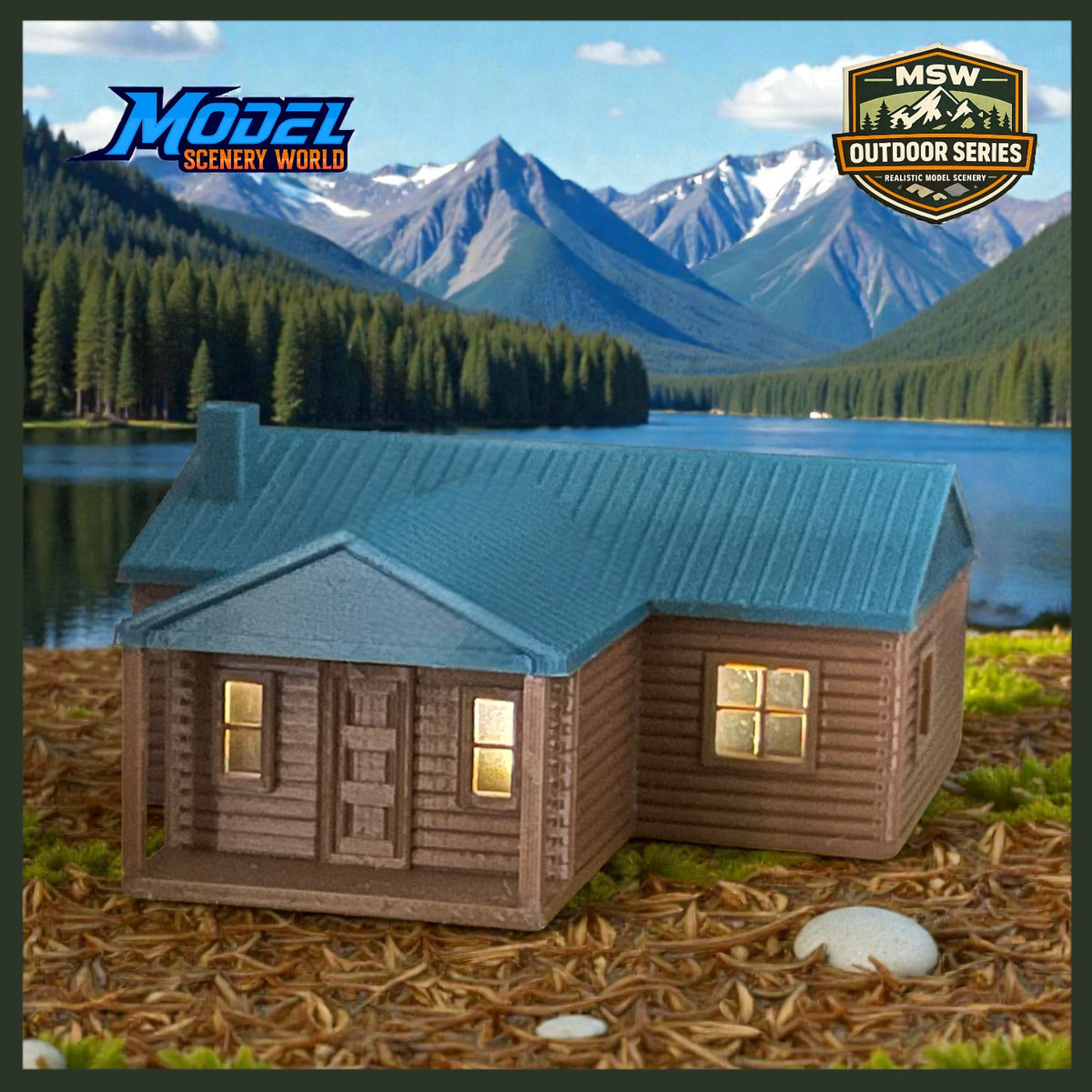 "The Outdoor Series" - Cabin #4 - Camping - Modeled in Color - O Scale 1:48