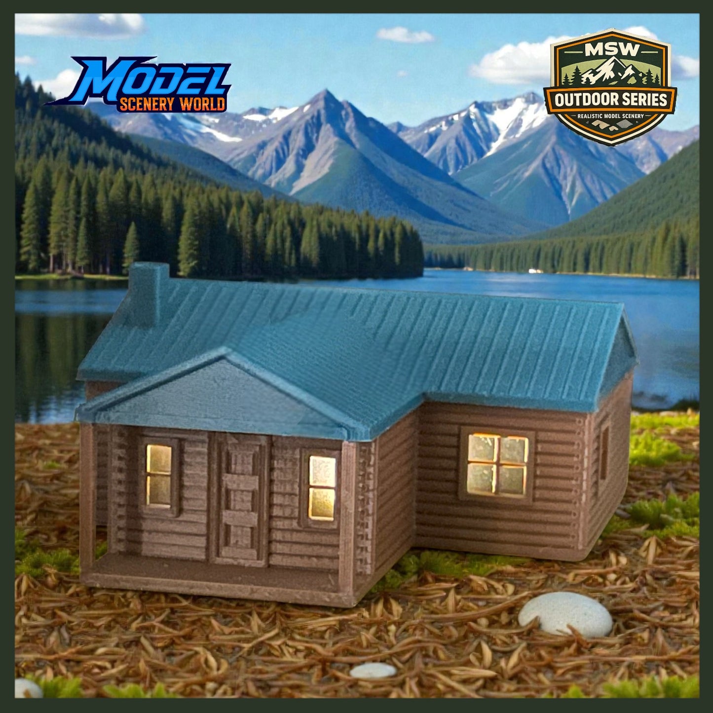 "The Outdoor Series" - Cabin #4 - Camping - Modeled in Color  TT Scale 1:120