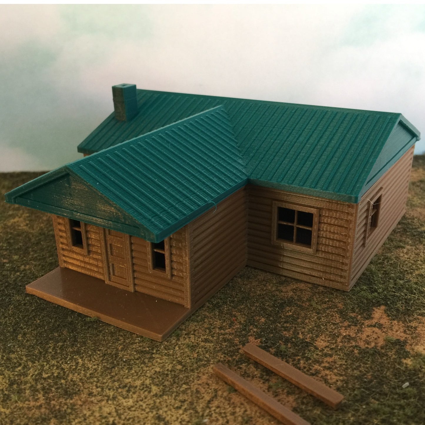 "The Outdoor Series" - Cabin #4 - Camping - Modeled in Color - HO Scale 1:87
