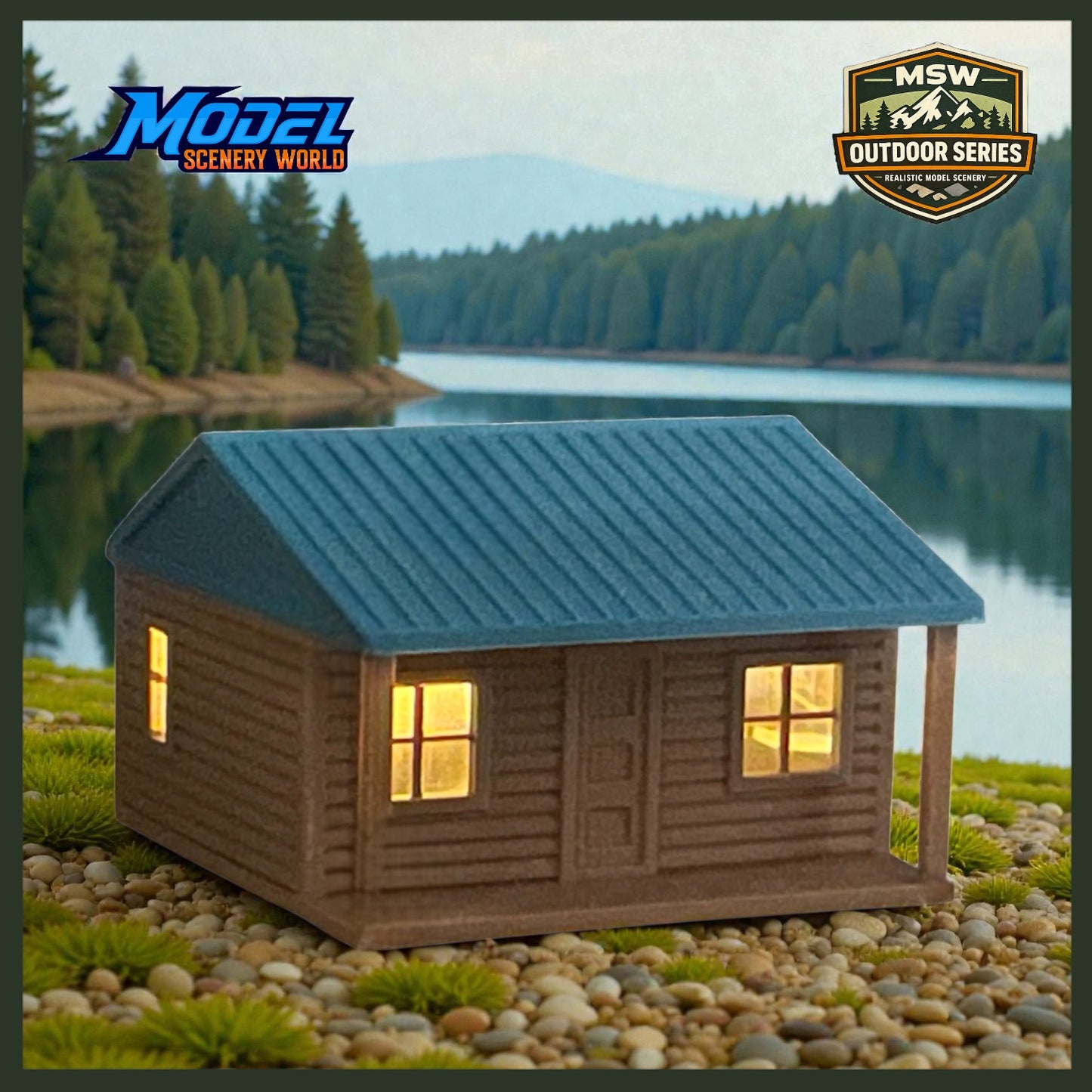 "The Outdoor Series" - Cabin #5 - Camping - Modeled in Color - Z Scale 1:220