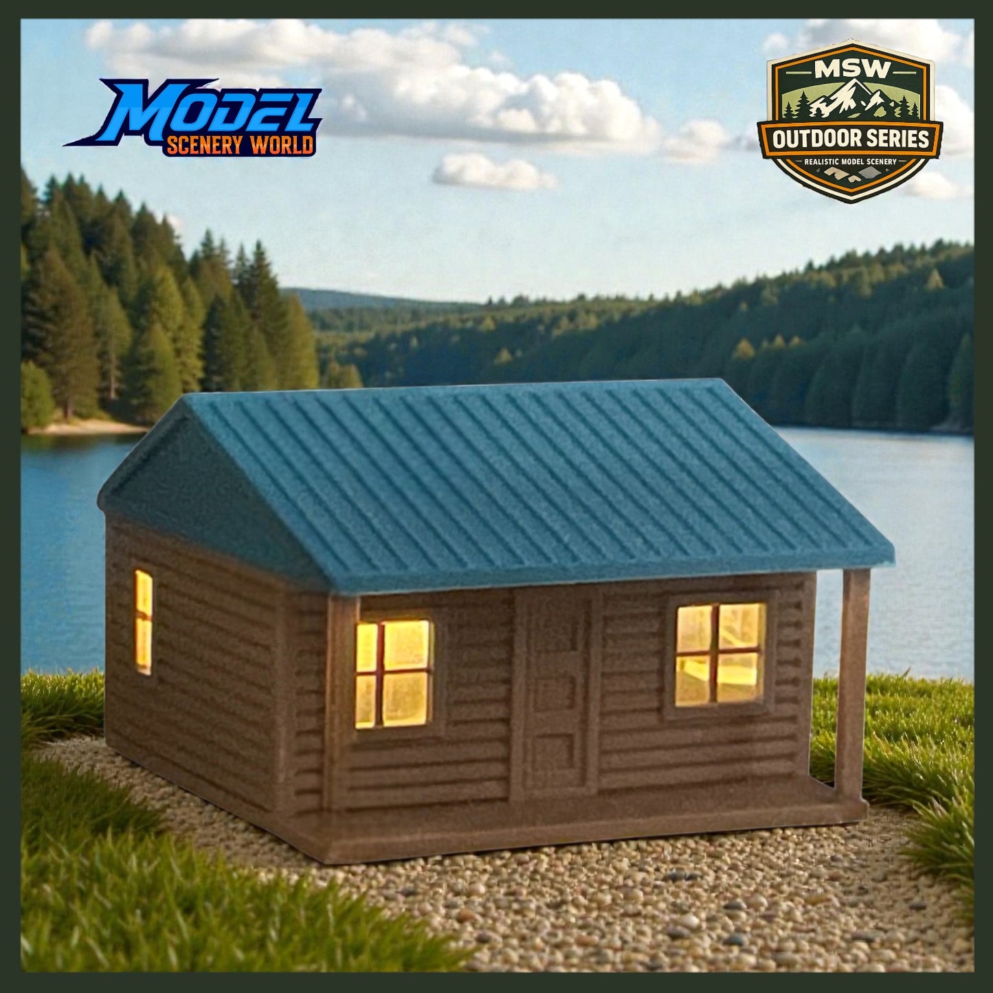 "The Outdoor Series" - Cabin #5 - Camping - Modeled in Color - TT Scale 1:120
