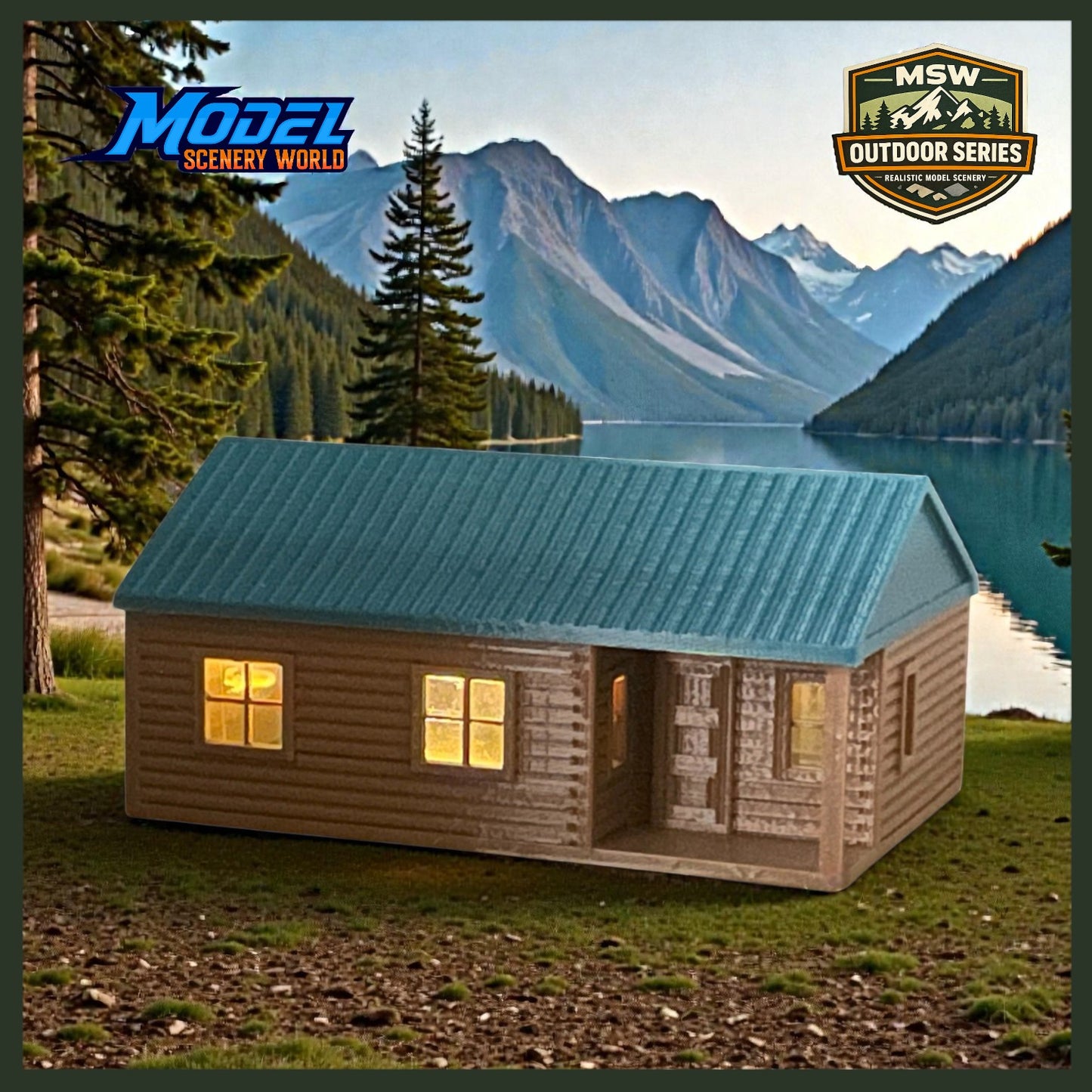 "The Outdoor Series" - Cabin #6 - Camping - Modeled in Color - HO Scale 1:87