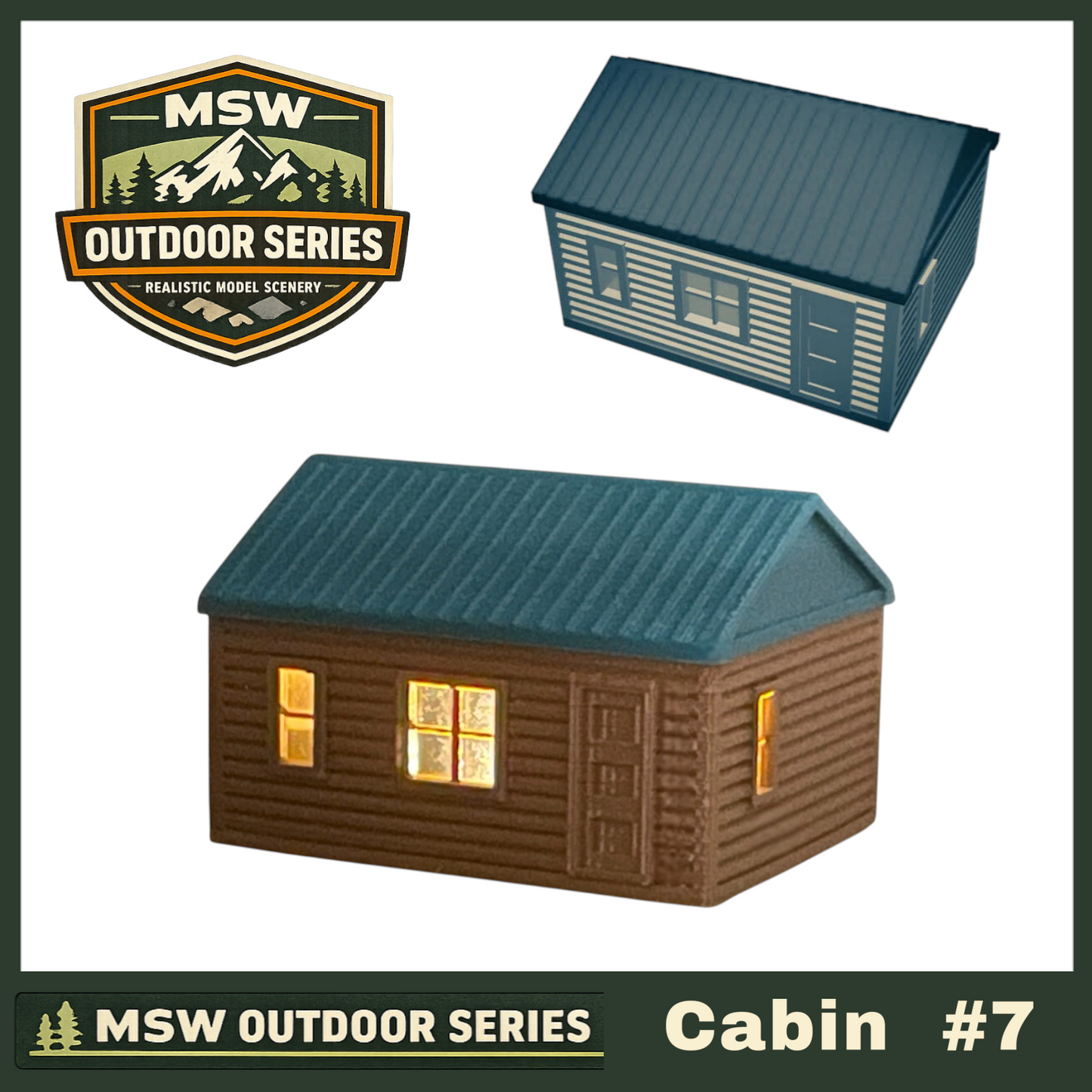"The Outdoor Series" - Cabin #7 - Camping - Modeled in Color-T Gauge 1:450 Scale