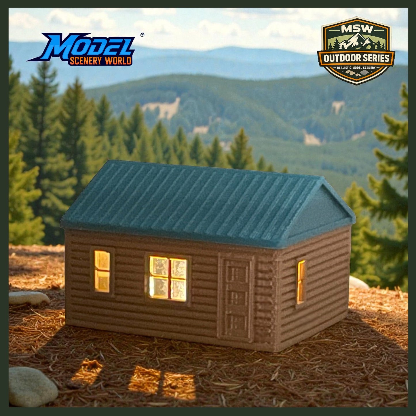 "The Outdoor Series" - Cabin #7 - Camping - Modeled in Color-T Gauge 1:450 Scale