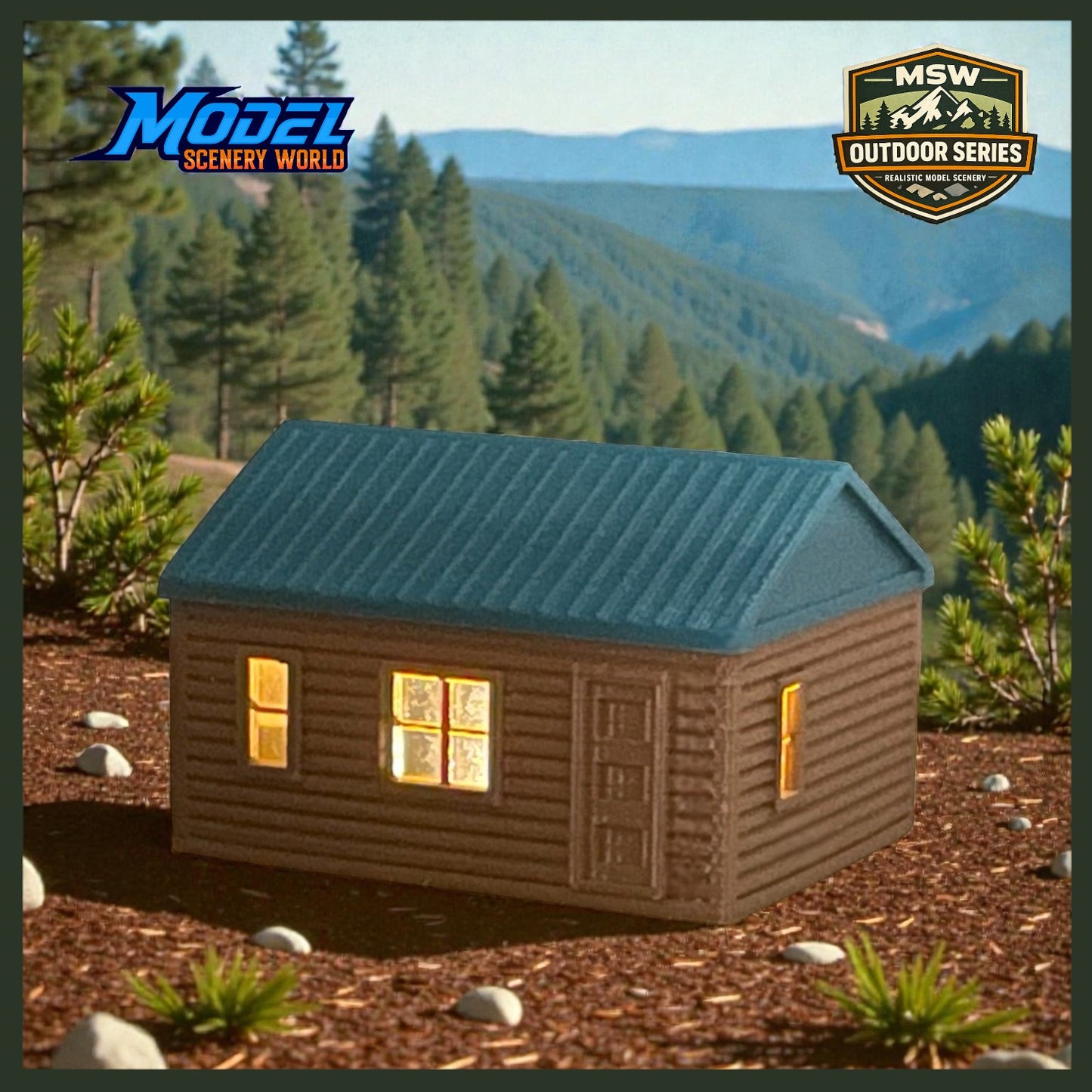 "The Outdoor Series" - Cabin #7 - Camping - Modeled in Color-T Gauge 1:450 Scale