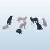 Cats - 8pc Set - O Scale 1:48 - Black & White