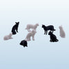 Cats - 8pc Set - O Scale 1:48 - Black & White