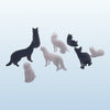 Cats - 8pc Set - O Scale 1:48 - Black & White