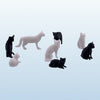 Cats - 8pc Set - O Scale 1:48 - Black & White
