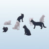Cats - 8pc Set - O Scale 1:48 - Black & White