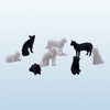 Cats - 8pc Set - O Scale 1:48 - Black & White