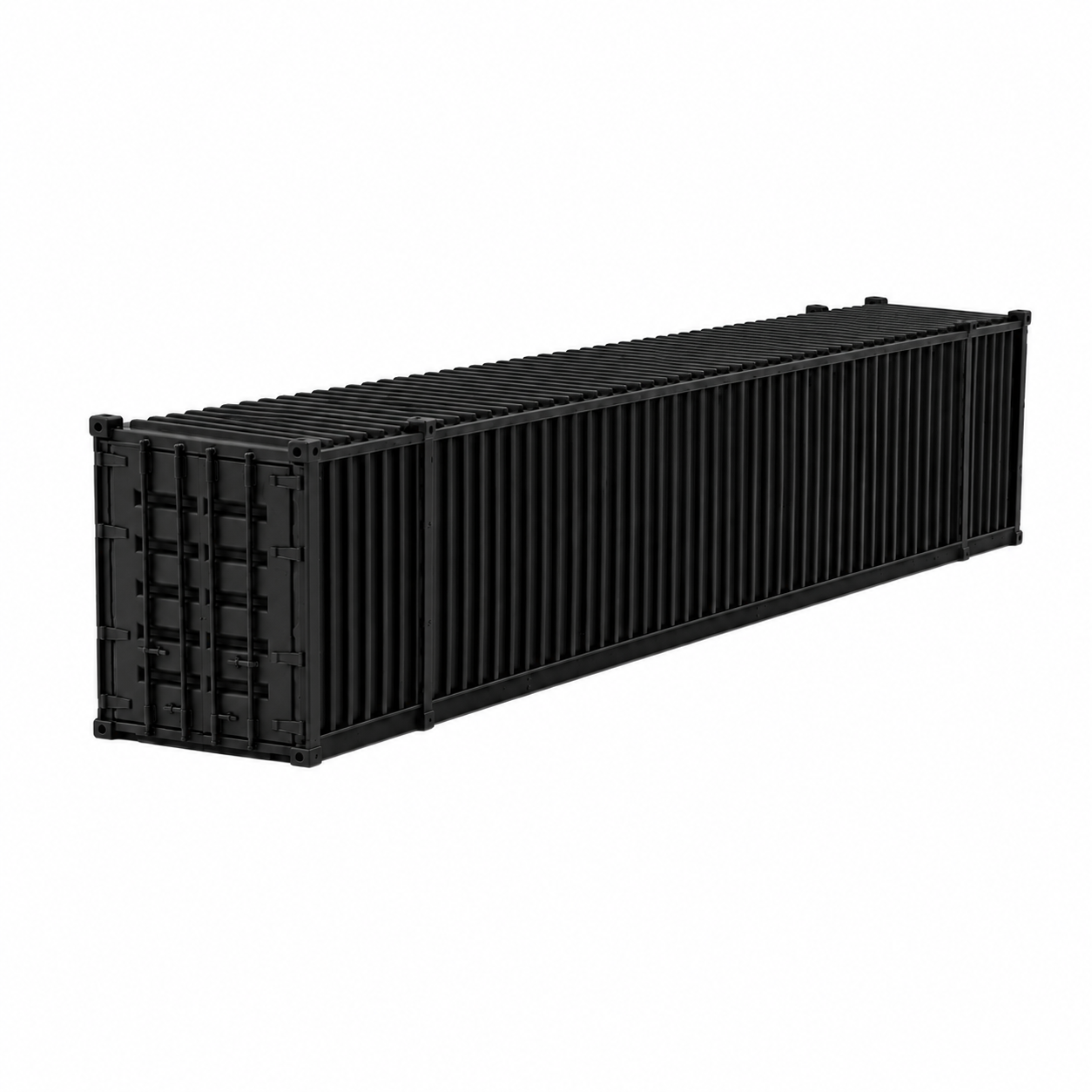 HO Scale 1:87 53' Shipping Containers Black 2pk