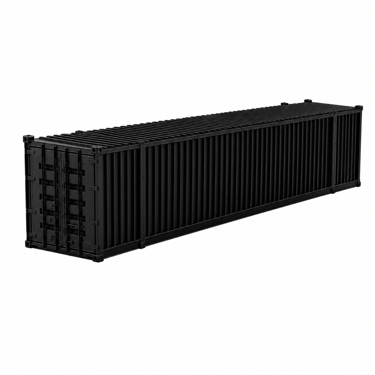 HO Scale 1:87 53' Shipping Containers Black 2pk