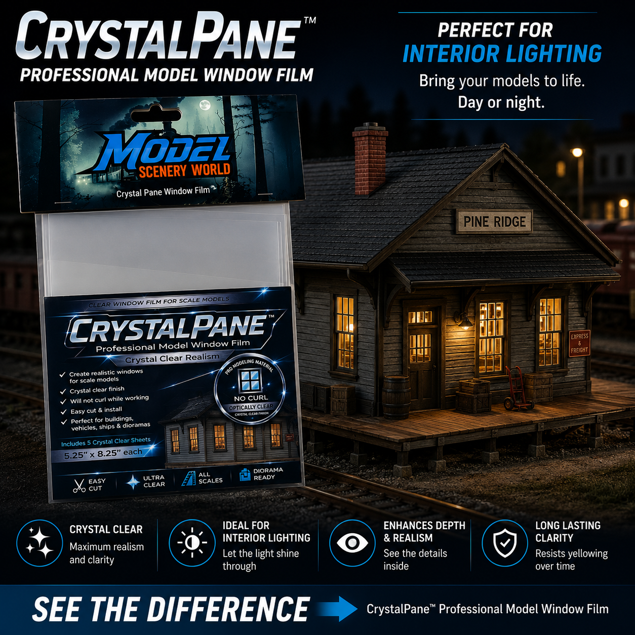 Crystal Pane Realistic Window Film 'Easy to Apply' Clear