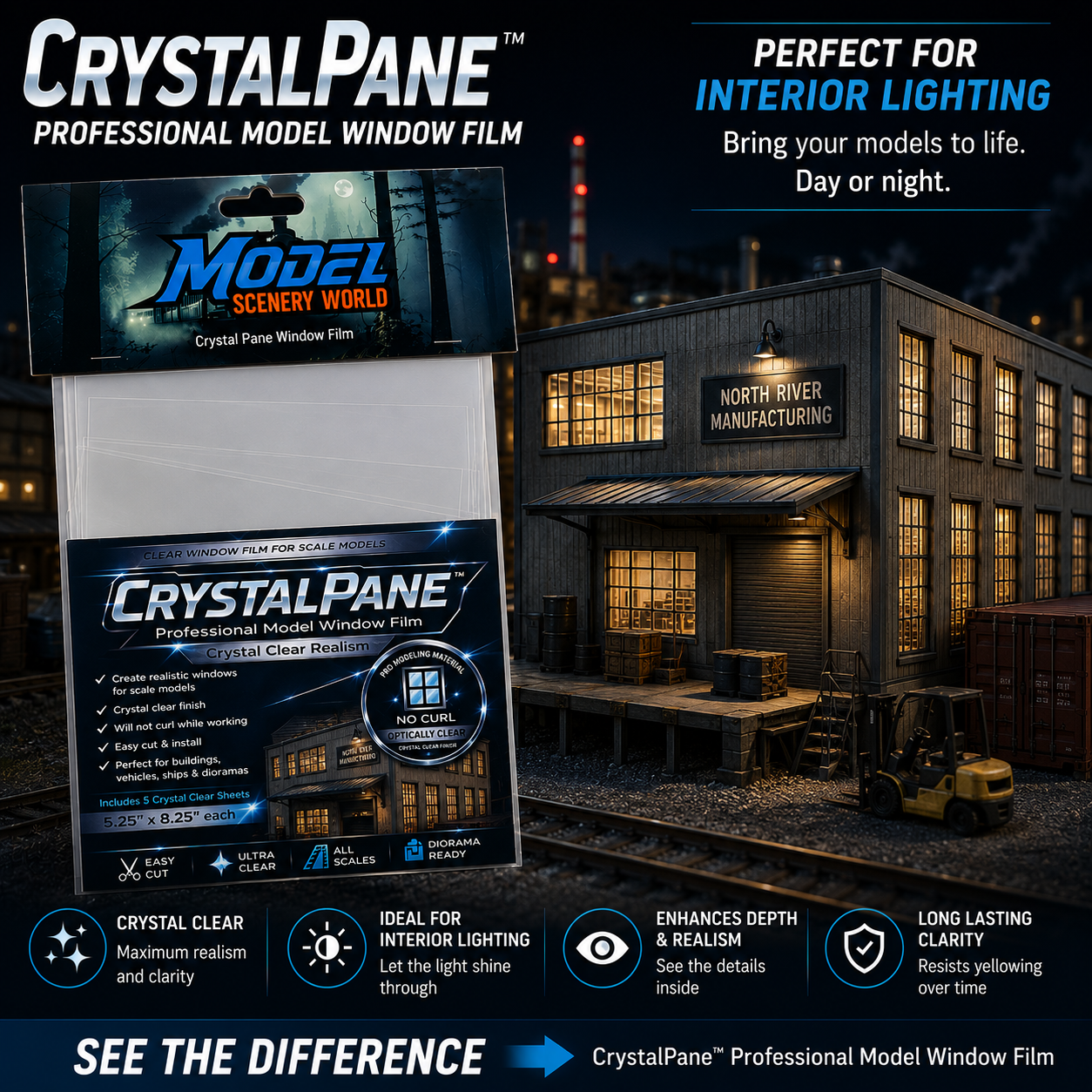 Crystal Pane Realistic Window Film 'Easy to Apply' Clear