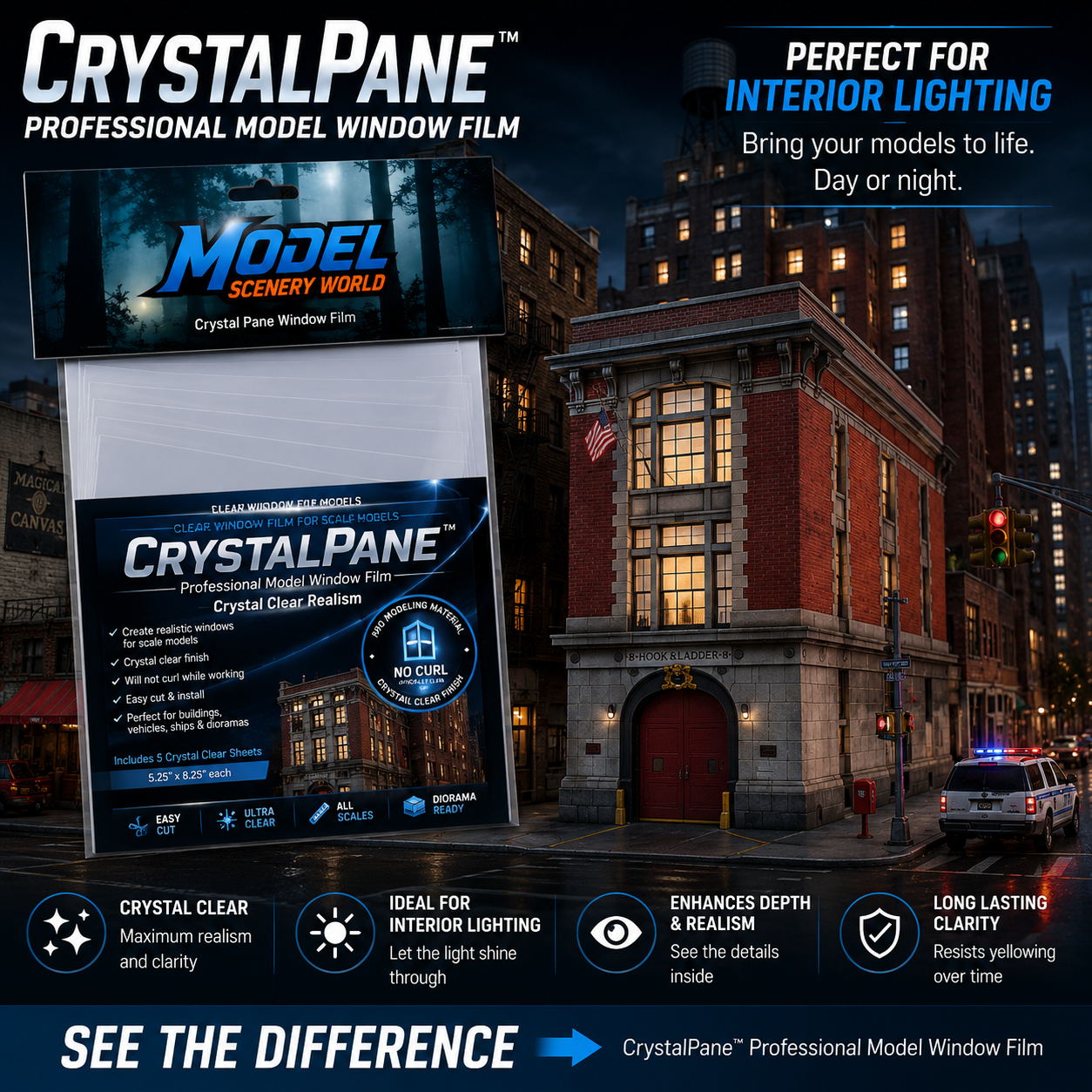 Crystal Pane Realistic Window Film 'Easy to Apply' Clear