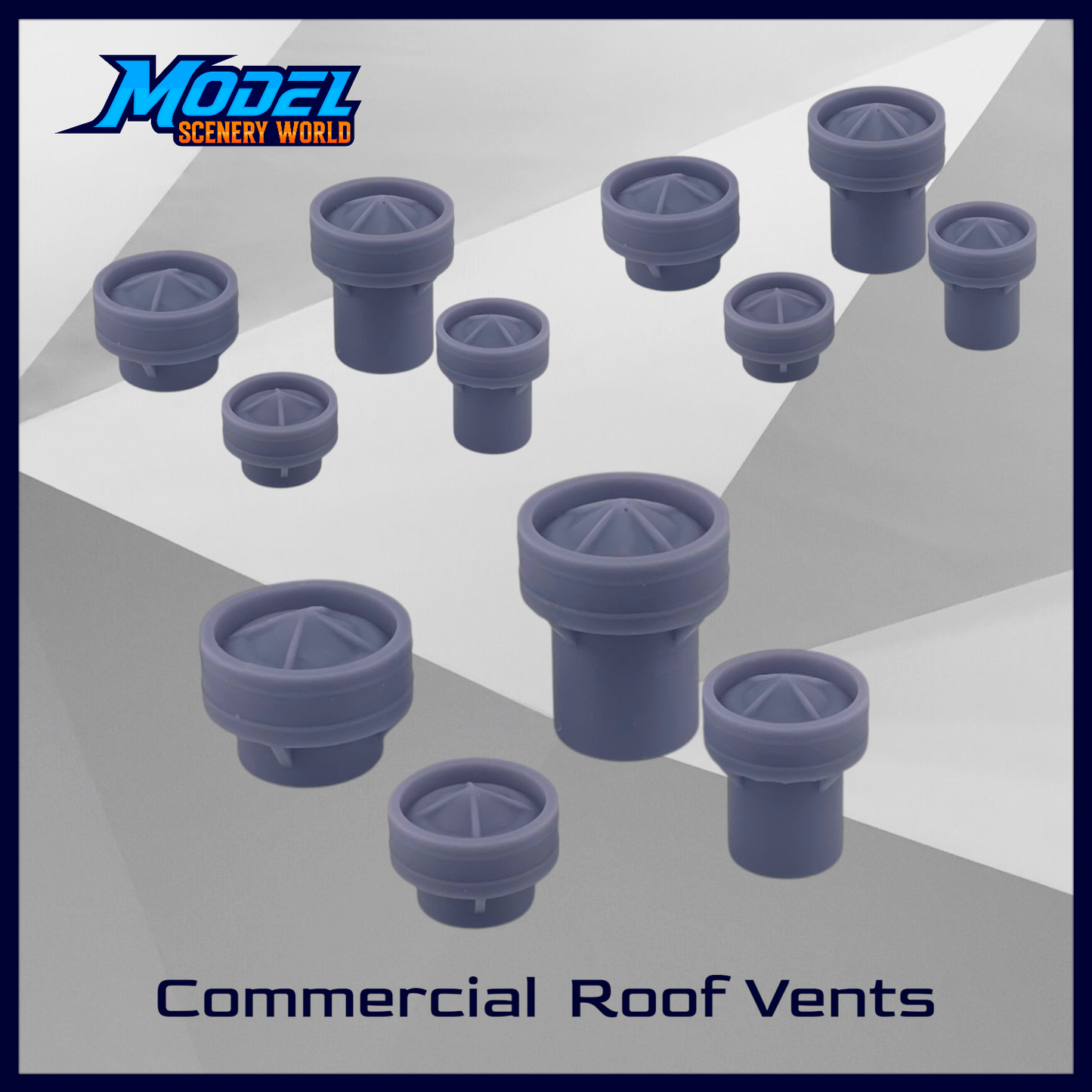 O Scale 1:48 Commercial Roof Vent Set (12pc)