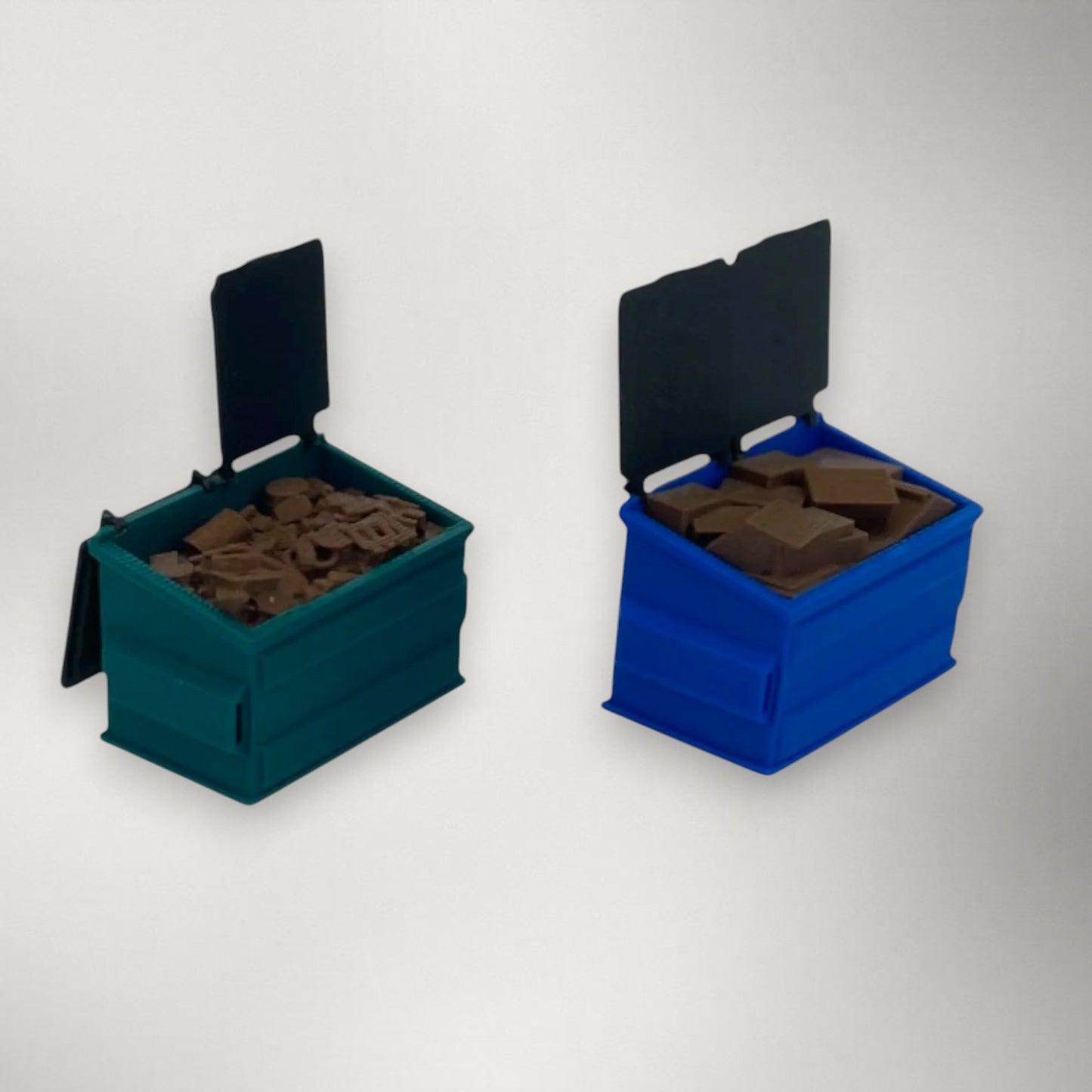 O Scale 1:48 Dumpster Set with Trash & Recycling Loads