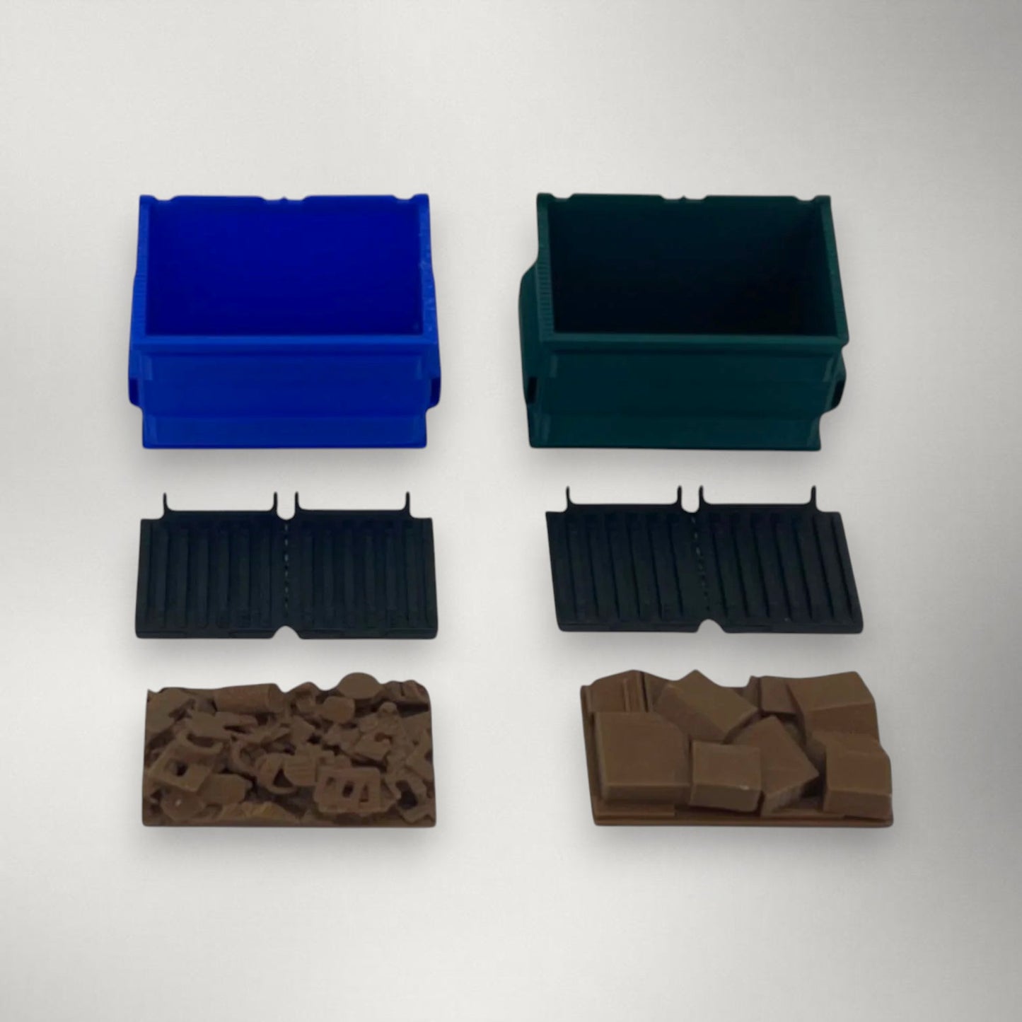 O Scale 1:48 Dumpster Set with Trash & Recycling Loads