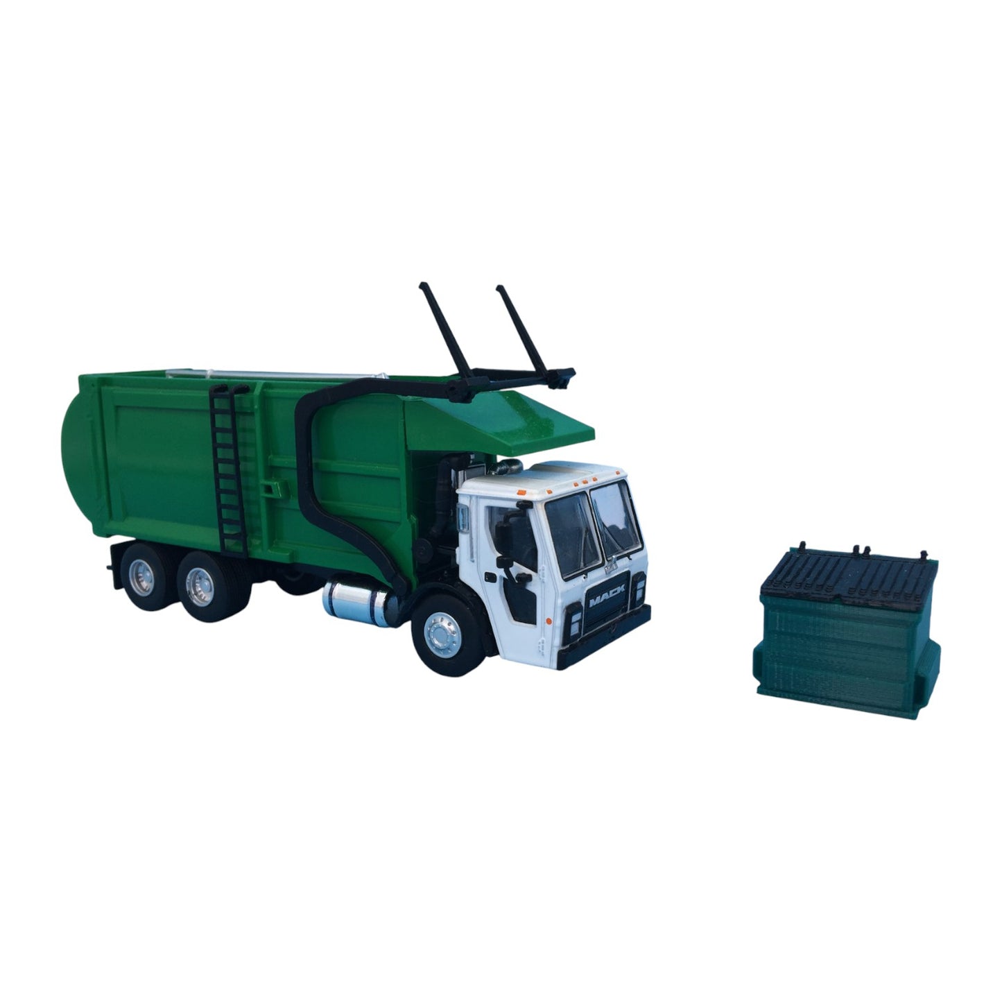Dumpster for Greenlight Mack Refuse Truck - S Scale 1:64 - NO TRUCK - Green