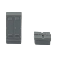 Signal + Battery Box Set (8pcs) - N Scale - Gray