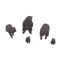 Scale Model of Brown Bears with Cubs by Model Scenery World Front View