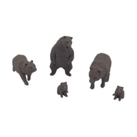 Bears with Cubs (5pk) - N Scale - Brown