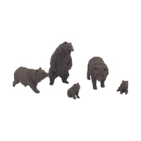 Scale Model of Brown Bears with Cubs by Model Scenery World Side View