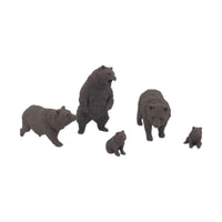 Scale Model of Brown Bears with Cubs by Model Scenery World Side View