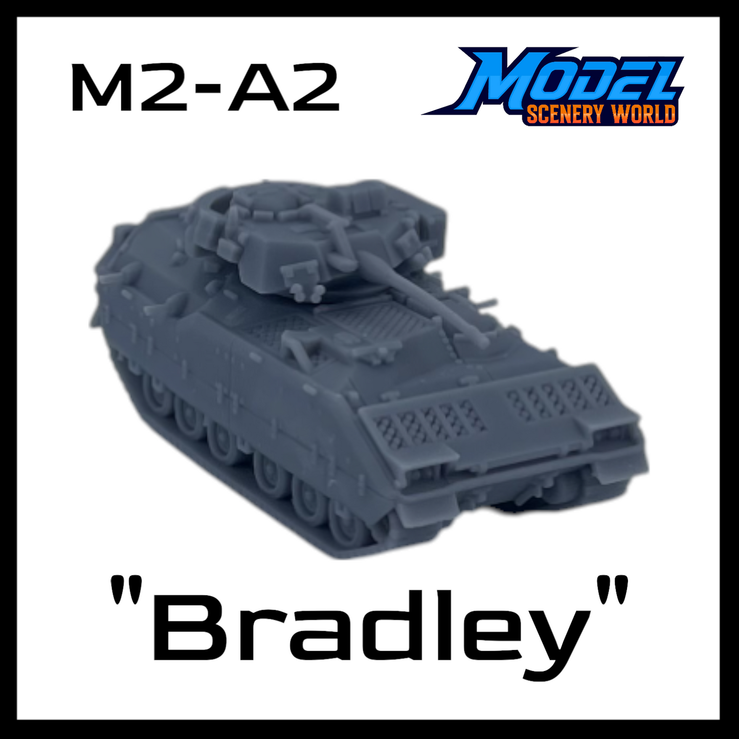 M2A2 Bradley Tank - HO Scale 1:87 - Gray
