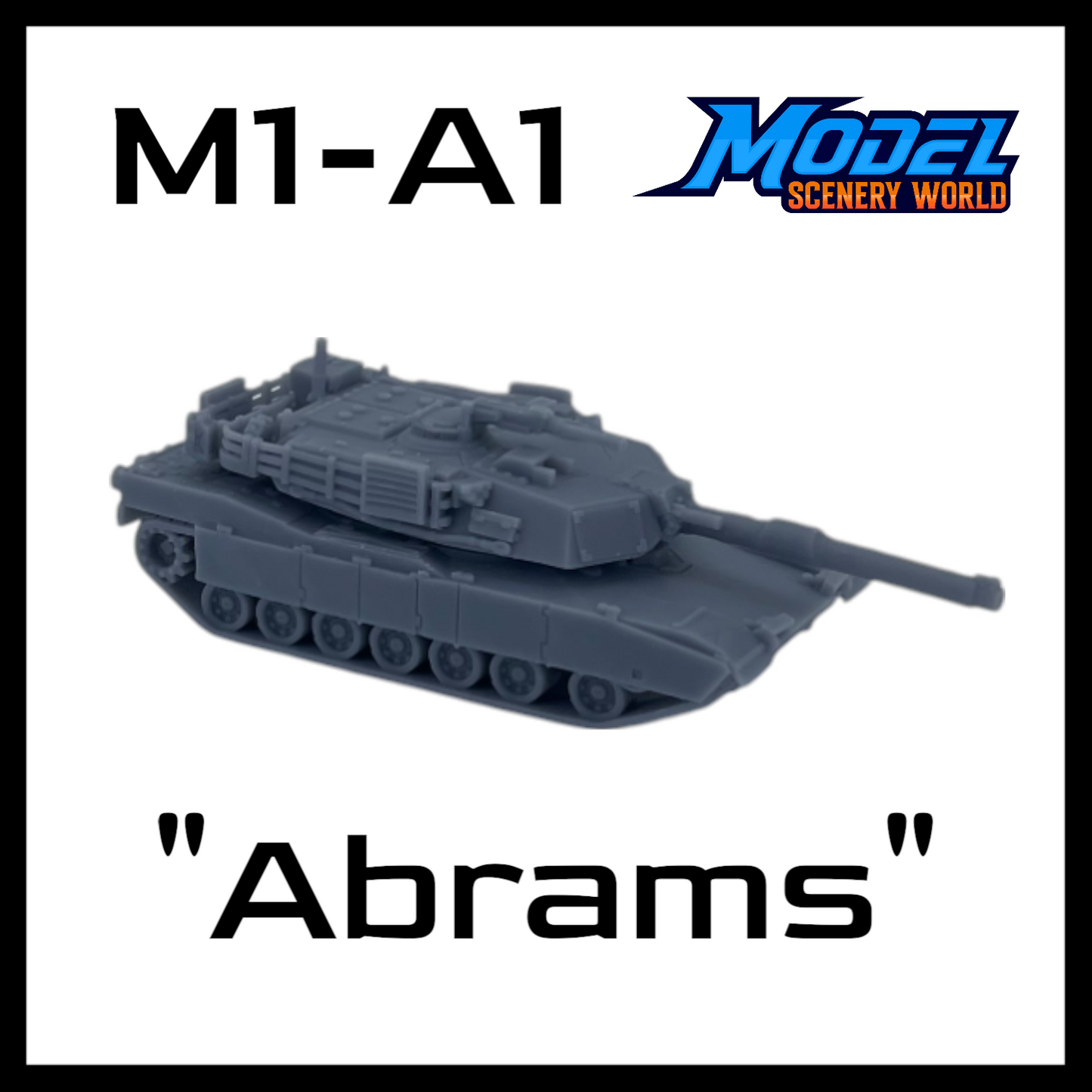 M1-A1 Abrams Tank - HO Scale 1:87 - Gray
