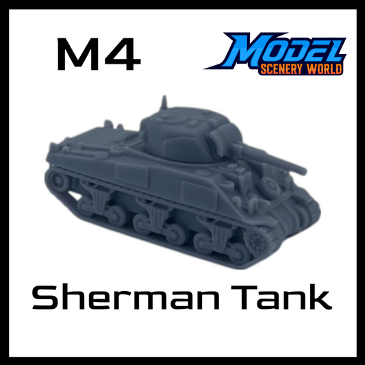 WWII Sherman Tank M4 - S Scale 1:64 - Gray
