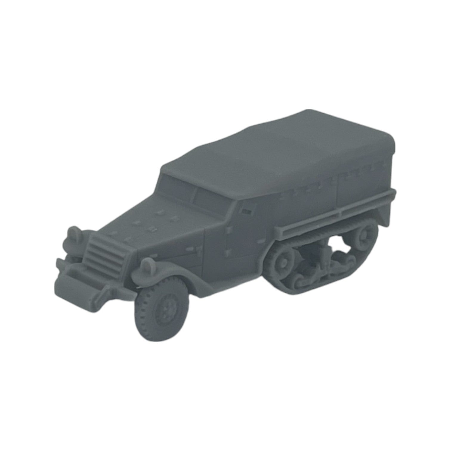 Scale Model of M3 Half with Canvas Track by Model Scenery World Front View
