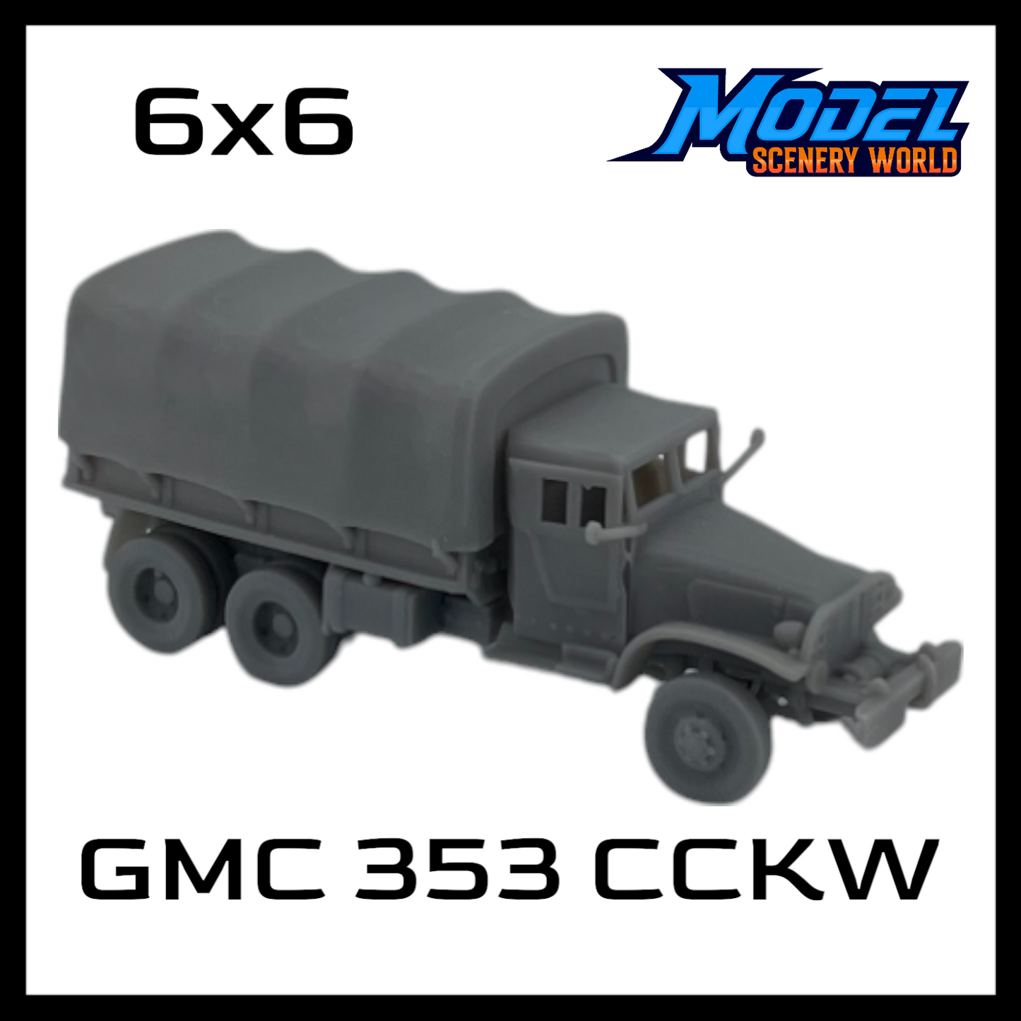 HO Scale 1:87 GMC 353 CCKW 6x6 Military Vehicle
