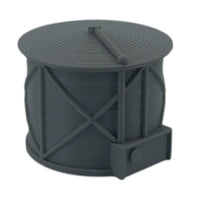 Front Side View - Scale Model of a Small Fuel Tank by Model Scenery World