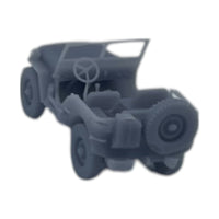 Scale Model of WWII Willy's Army Jeep by Model Scenery World Back view