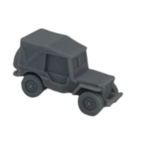 Scale Model of WWII Willy's Army Jeep with Top Up by Model Scenery World Side View